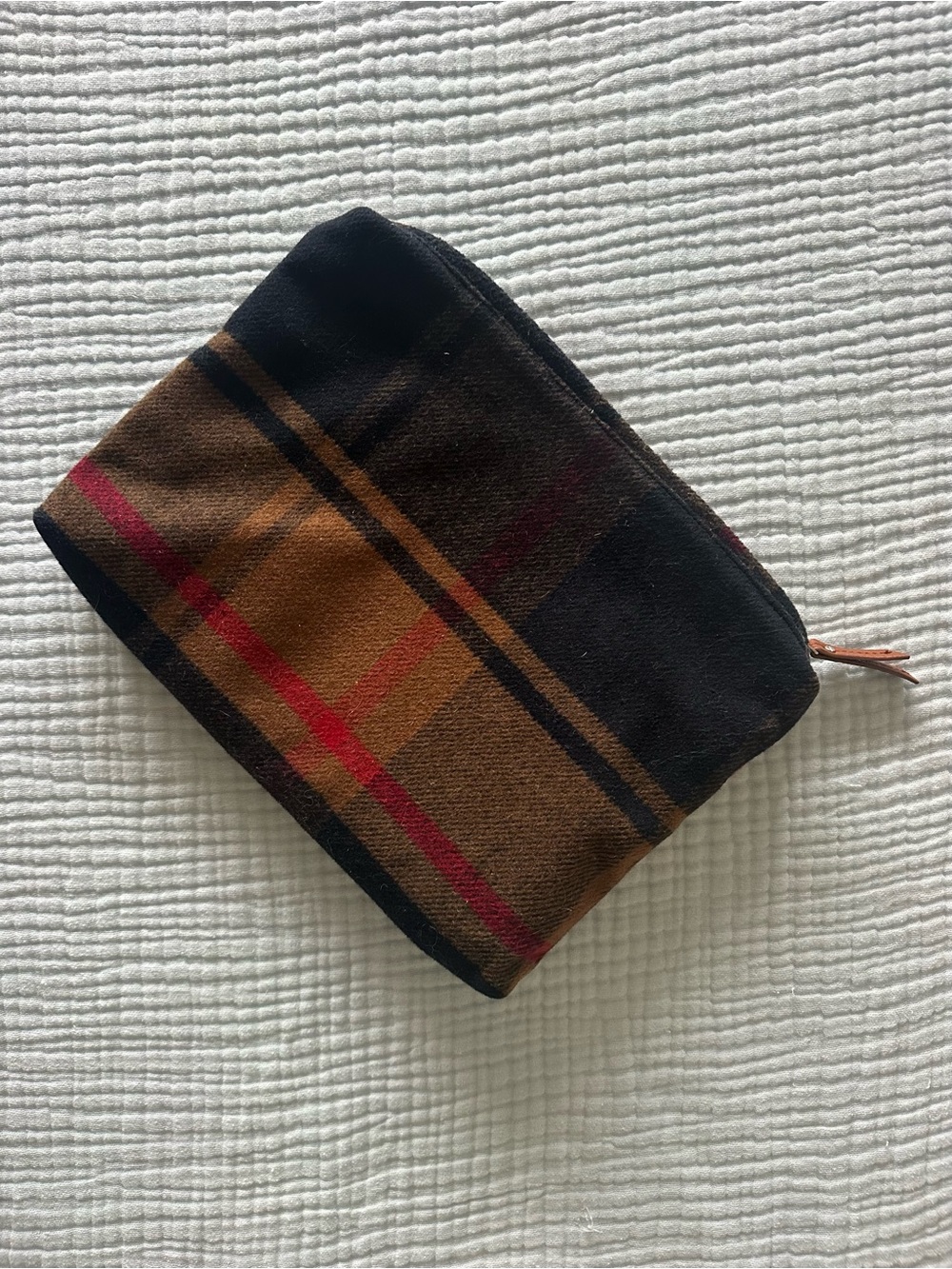 A&F wool plaid clutch bag